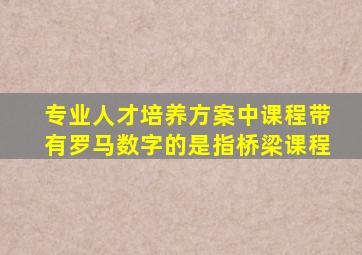 专业人才培养方案中课程带有罗马数字的是指桥梁课程