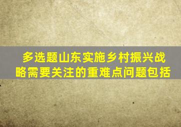 多选题山东实施乡村振兴战略需要关注的重难点问题包括