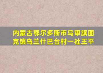 内蒙古鄂尔多斯市乌审旗图克镇乌兰什巴台村一社王平