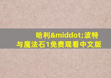 哈利·波特与魔法石1免费观看中文版