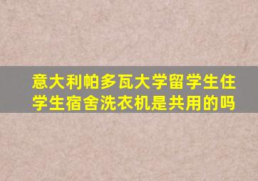 意大利帕多瓦大学留学生住学生宿舍洗衣机是共用的吗